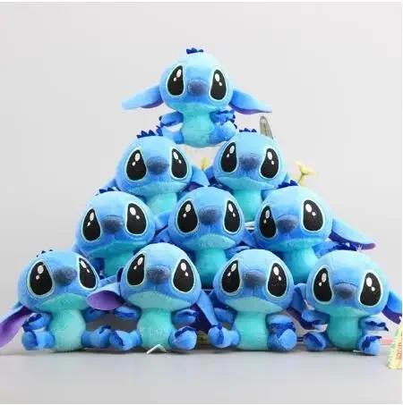 10Pcs/Lot Adorable Cartoon Lilo plus Stitches Tiny Pendant Plush Toy4 10CM Cute And Charming Plush Keychain Children Best Chirstmas Present Playthings