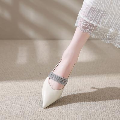 Мода 2025 Новая весна Лаконичные из натуральной кожи Остроносые Каблук Слингбэки Женские сандалии Мэри Джейн Гладиаторские сандалии Botas Mujer