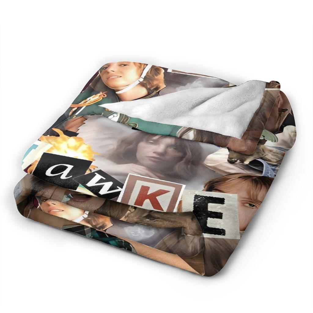 Maya Hawke Abstract Collage Blanket  Super Warm Funny Plush Throw Blanket For Kids Adult Couch Chair Flannel Bedspread Bed Cover