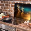GLASS PROTECTIVE PLATE FOR STOVE 60x52 FLOWERS