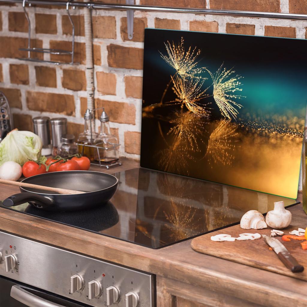 GLASS PROTECTIVE PLATE FOR STOVE 60x52 FLOWERS