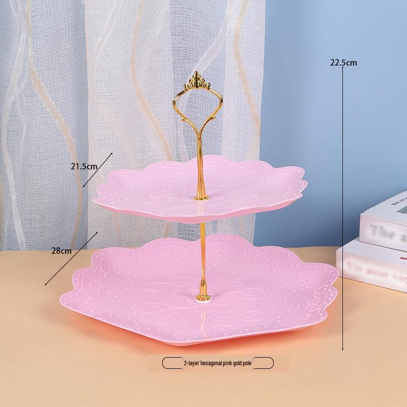 Трехъярусная подставка для торта к европейскому полуденному чаю - креативный многослойный пластиковый поднос для десертов и фруктовая тарелка