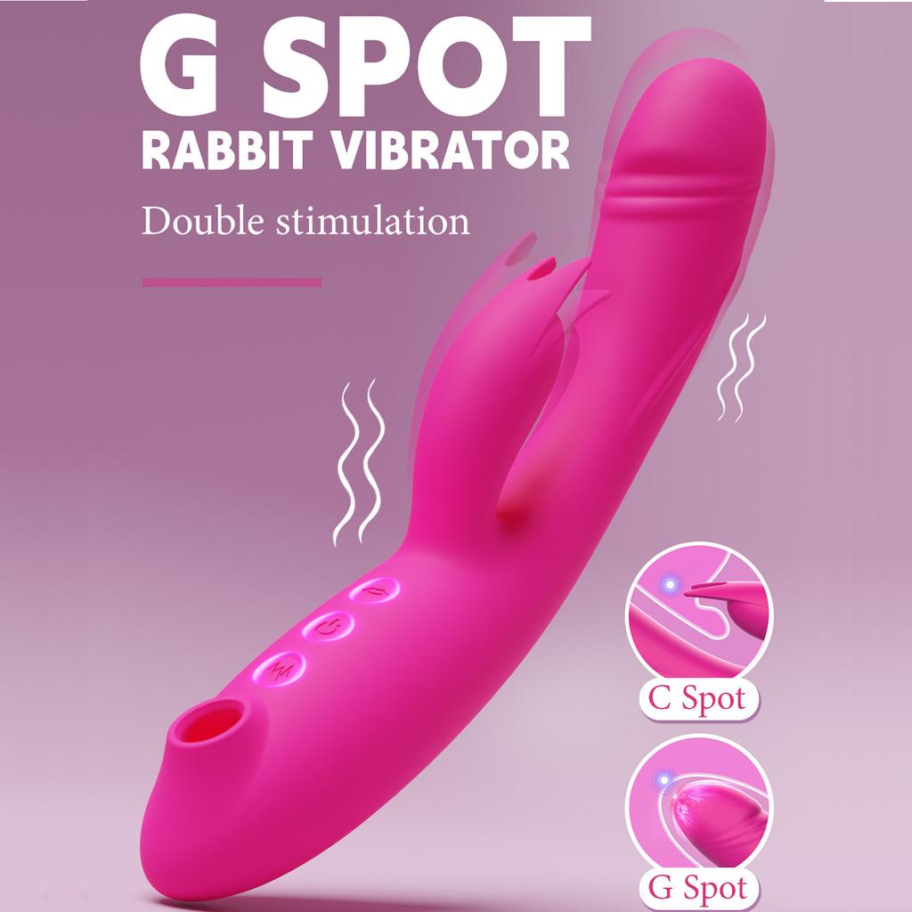3 в 1 вибратор для клитора «Кролик» с многофункциональным режимом сосания, стимуляция точки G для женщин и мужчин, анальная стимуляция, секс-игрушки