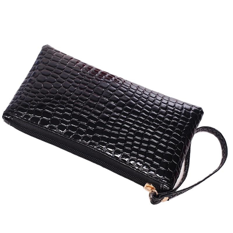 Мода Крокодил Женские Сумки Кошельки для Монет Сумка через Плечо Фурнитура Молния Однотонная Текстура Повседневная Простая Элегантная На Плечо