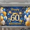Тканевый фон-баннер для вечеринки в честь 60-летия, подходит для празднования 60-летия в помещении и на улице
