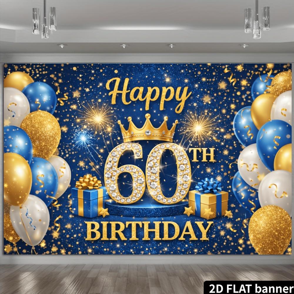 Тканевый фон-баннер для вечеринки в честь 60-летия, подходит для празднования 60-летия в помещении и на улице