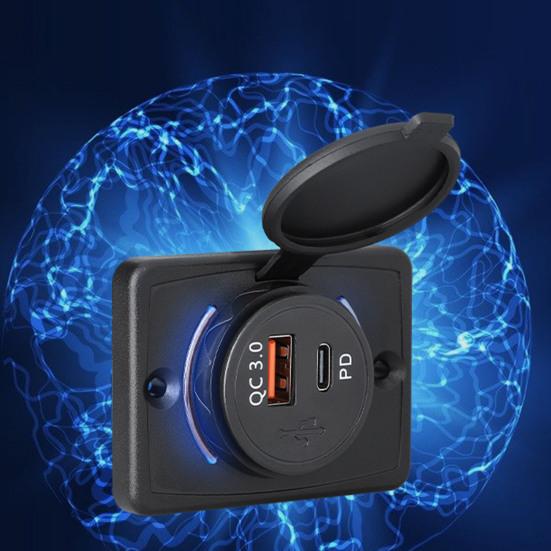 Автомобильное зарядное устройство 48 Вт с двумя портами PD Настенное USB-зарядное устройство