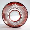 GREEM MARKET Crafts with Wooden Box Glasswork Kiriko Glass Cup Shochu Glass Chrysanthemum Tsunagi Pattern Kiriko Glass Product GMS00763 Number (Red)