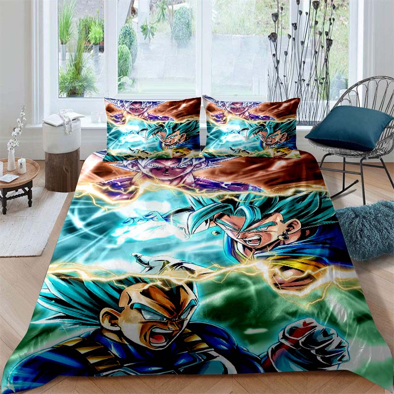 2026 New Dragon Ball Duvet Cover and Pillowcase Bedding Set—Available for Single, Double, Queen, and King-Size Beds.