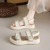 Fashion Women's Thick Heel Sandals Summer Outdoor Wear High-End Casual Beach Roman Shoes Soft Bottom Match Skirts Roman Style PU Leather