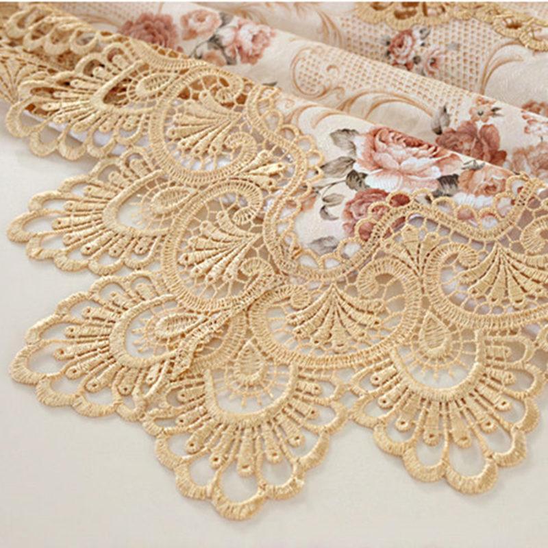Круглая скатерть, роскошная вышивка, кружево, золото, свадьба, чайная скатерть, чехол для телевизора с цветами, диван, полотенце, пылезащитный чехол на холодильник