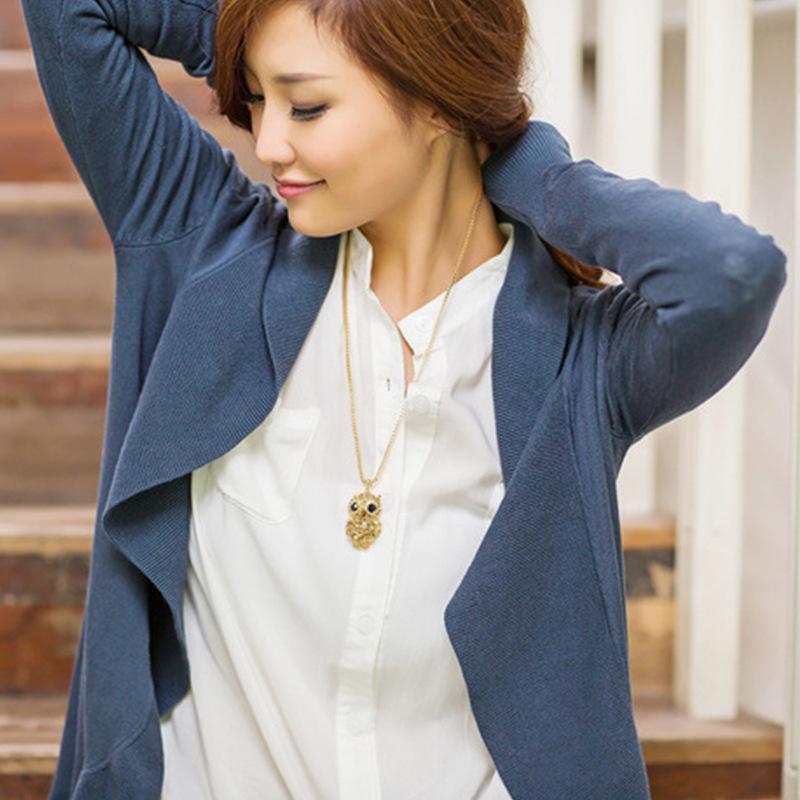 Модная цепочка для свитера с бриллиантами, подвеска в виде совы, длинное ожерелье, женские аксессуары с подвеской