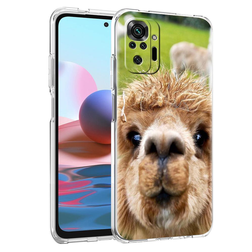 Transparent Phone Case for Redmi 13C 12C 10C Note 13 12 11 11T K40 Gaming Plus Pro 4G 5G Soft TPU Cover Shell Cute Alpaca Donkey