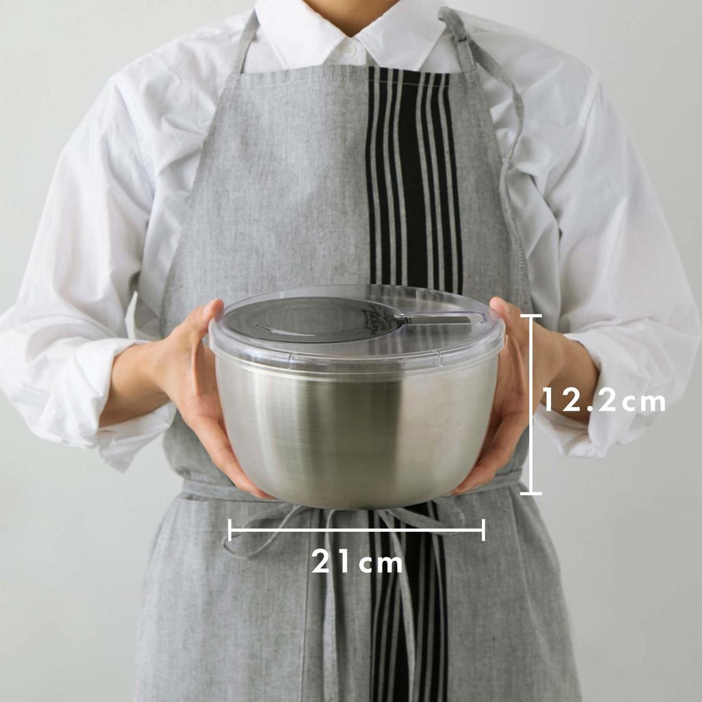 365methods Stainless Steel Salad Spinner Vegetable Drainer Silver