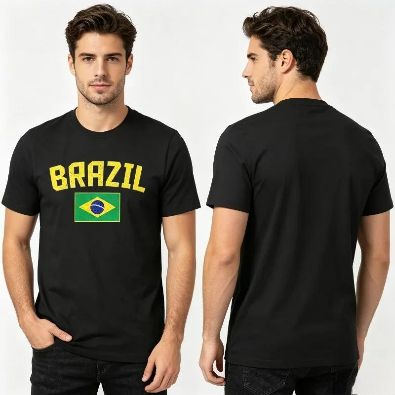 Brazil Flag Tshirt Brazilian Pride Graphic Tee For Unisex Casual Short Sleeve Top Available In Black And White