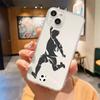 Football Player Soccer Art Clear Phone Case For iPhone 14 13 11 12 Pro Max X XR XS 7 8 Plus SE Soft Silicone Cover Coque Funda