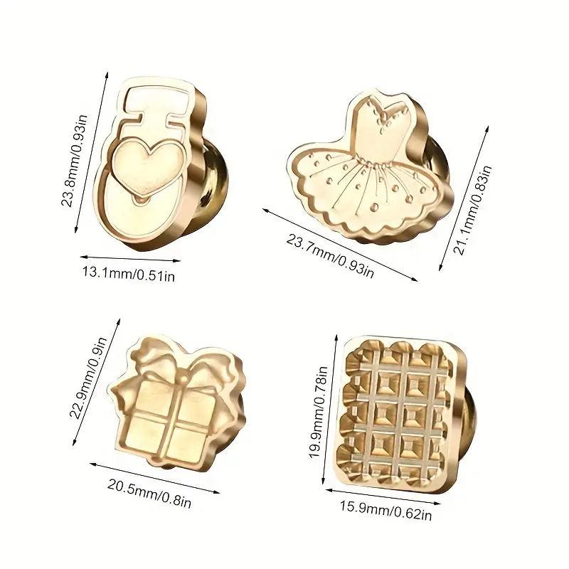 1pc 3D Shaped Embossed Stamp Heads Literary Series Wax Seal Stamps Fire Paint Stamps for Decorating Invitations Sealing Wax
