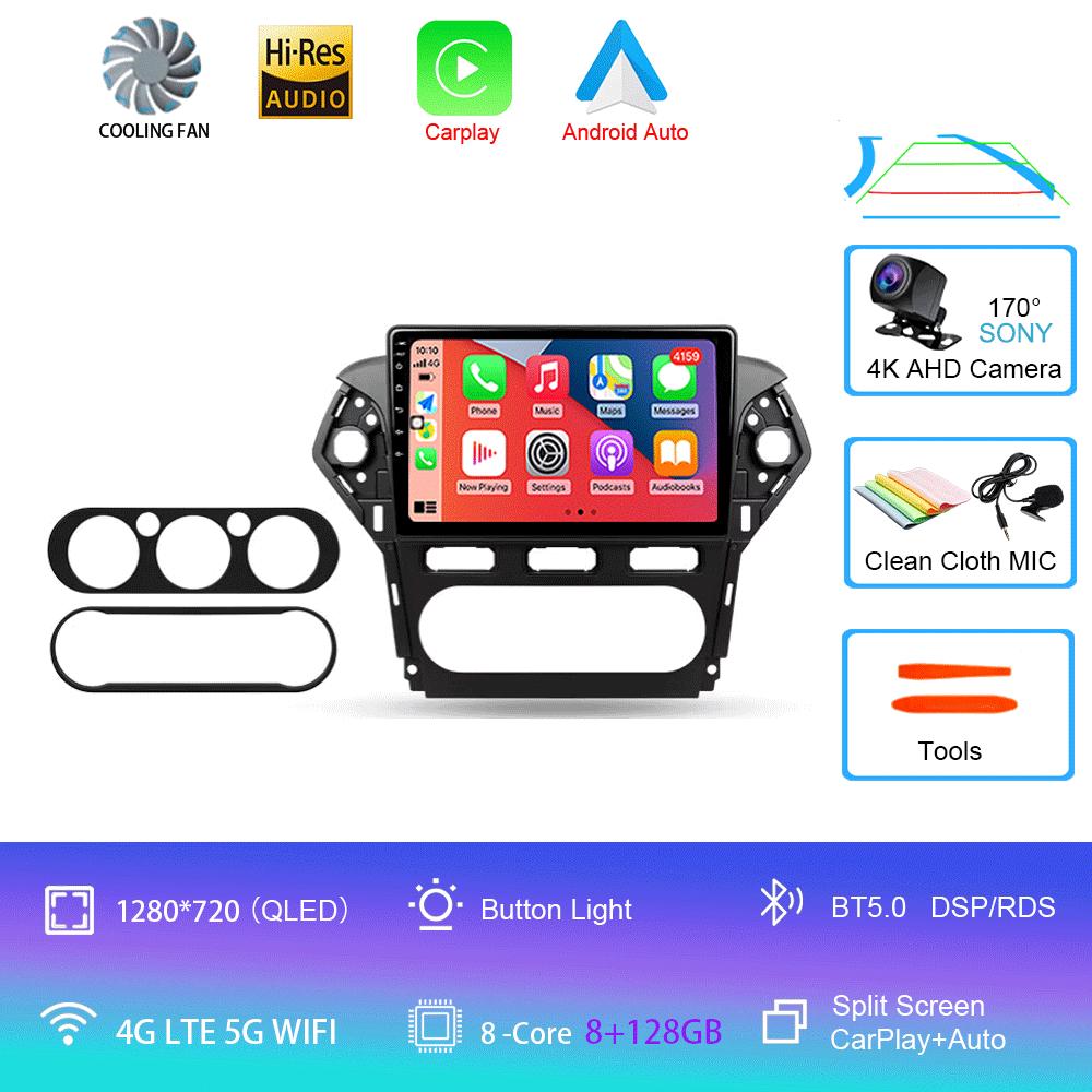 Автомагнитола Android 14 Carplay Auto 2K Экран Мультимедийный плеер Для Ford Mondeo 4 2011 - 2013 Автомагнитола GPS Стерео 2din Головное устройство