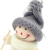 Christmas Ski Girl Doll Handmade Knitted Hat Clothes Reusable Xmas Tree Hanging Gnome Decoration Ornament Pendant Party Holiday Festival Gift