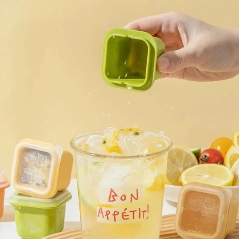 1-4 шт. Мини-форма для льда, квадратная форма для хоккея с шайбой, форма для желе, пудинга, йогурта, форма для кубиков льда, многоразовый гаджет для заморозки для напитков с виски
