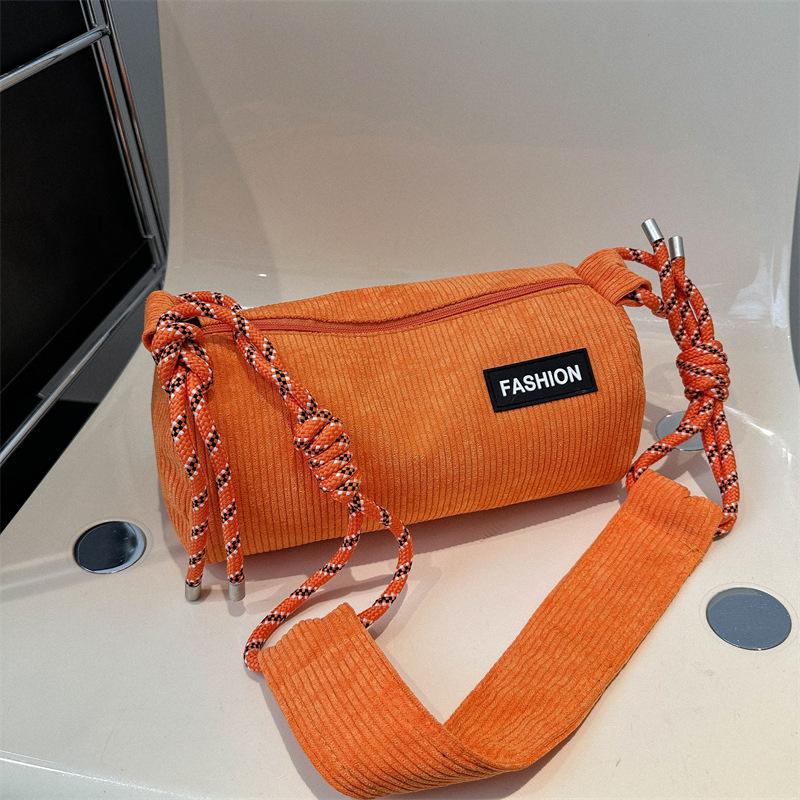 Популярная сумка новая летняя мода вельветовая сумка-мессенджер женская текстурная нишевая на плечо сумка-цилиндр