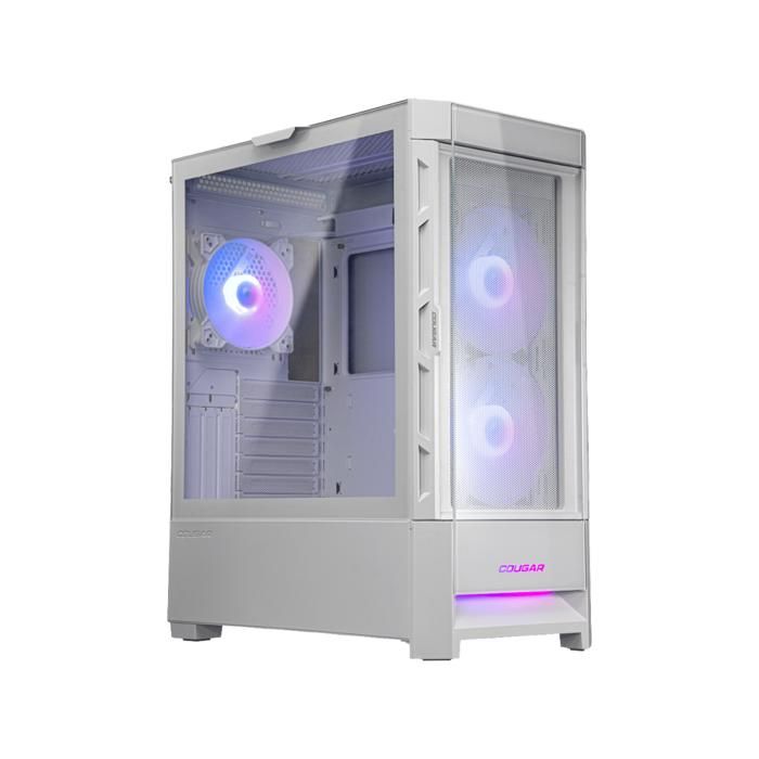 Boitier PC Gaming - Cougar Gaming - DUOFACE RGB WHITE - Comprend 2 Ventilateurs ARGB De 140 Mm, Un Ventilateur ARGB De 120 Mm