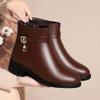 Mom Shoes Cotton Shoes, New Autumn and Winter Short Boots    and Elderly Women's Shoes Velvet Leather Shoes Martin Boots