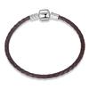 100 %Genuine Brown Leather Rope Bracelets 925 Sterling Silver Women Weave Snake Charms Chain Jewelry Rope Bracelets Diy