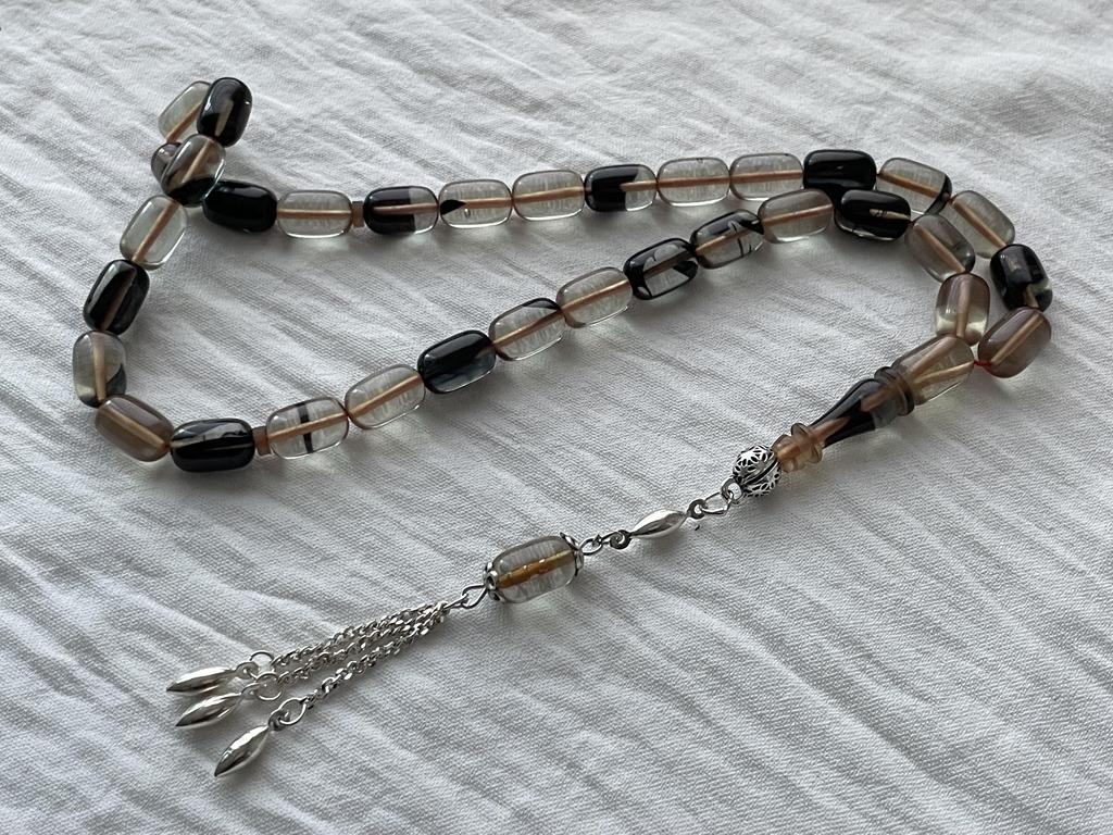 Молитвенные бусы из огненного янтаря 925 пробы Серебряные кисточки Розарий Teasbeh