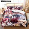 3D Anime Fairy Tail Bedding Set Bed Three-piece Set Duvet Cover Single Double Bed Queen Size Duvet Cover Set Adult Kid's Bedroom