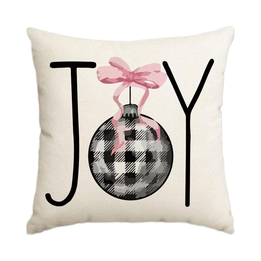 Горячая распродажа Рождественская наволочка из искусственного льна с принтом елки и снеговика - Праздничная декоративная наволочка для диванной подушки