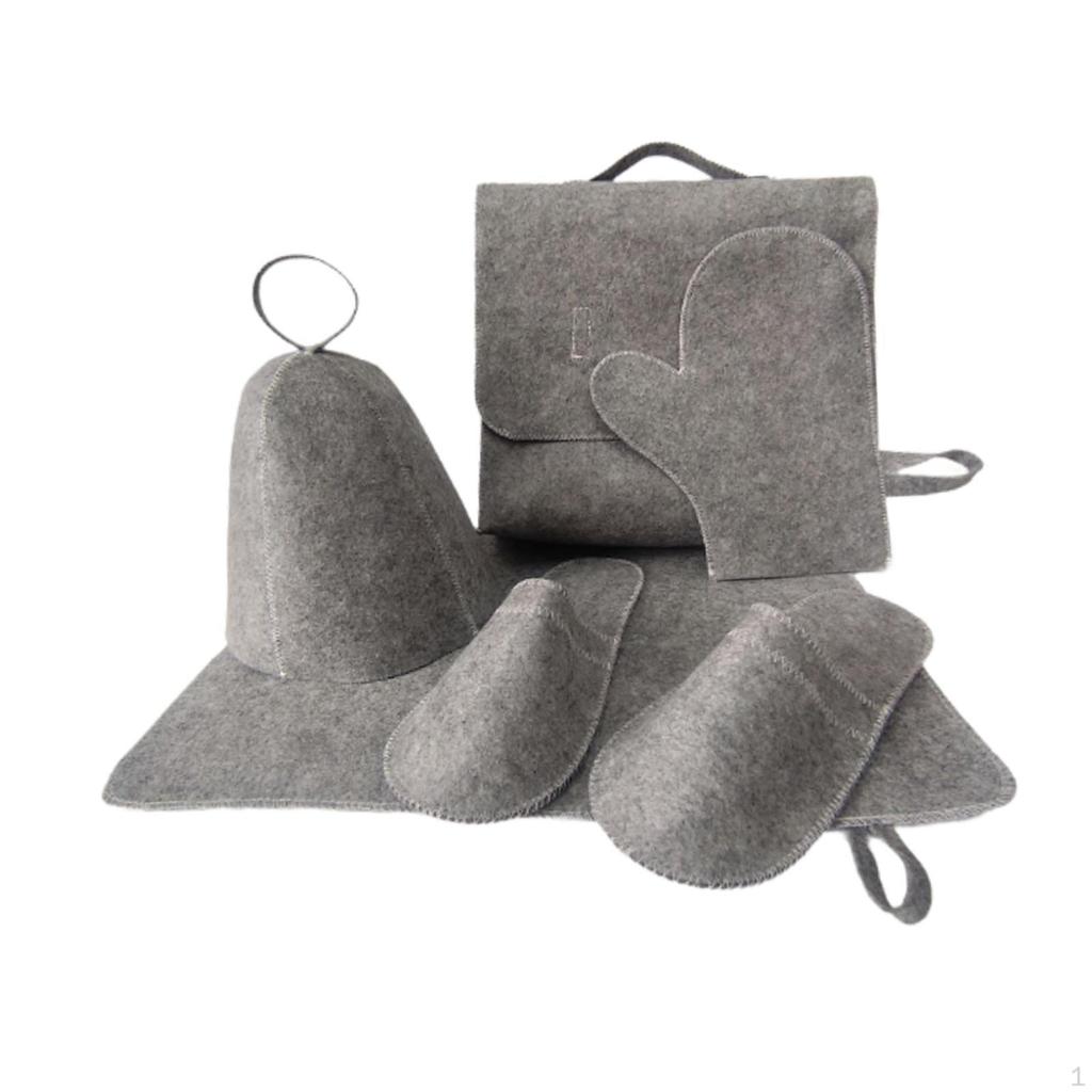 Набор из 5 штук банных шапок и сидений для русской бани