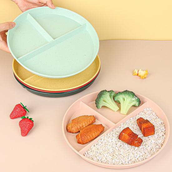 Home Breakfast Tableware Children Three Compartment Divided Meal Plate Weight Loss Ration Unbreakable Dish Plate