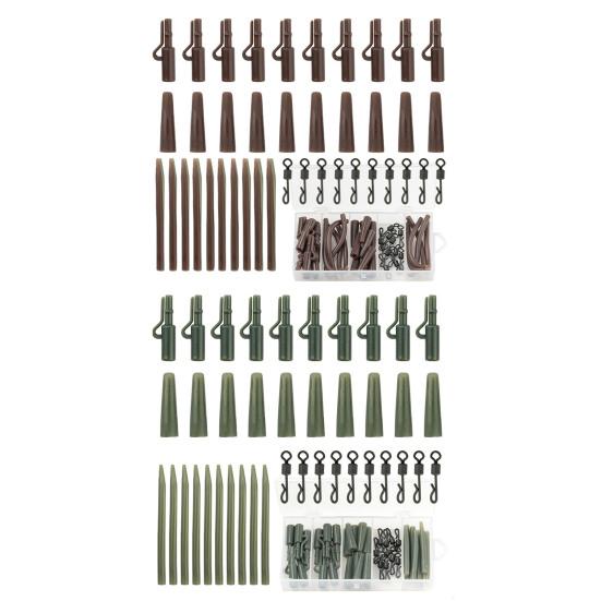 40 шт./компл. набор принадлежностей для ловли карпа с ящиком для хранения портативные металлические вертлюги мягкие трубки рукава комплект снастей для ловли карпа