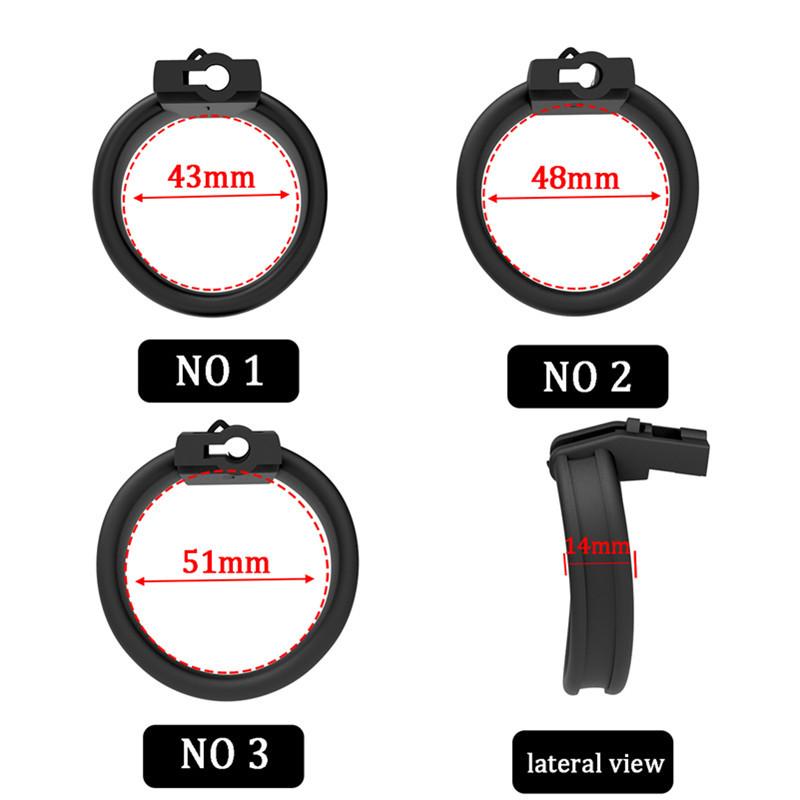 Plastic Resin Micro Short Long Male Slave Chastity Device Cock Cage Penis Lock with 3 Ring Sex Toys