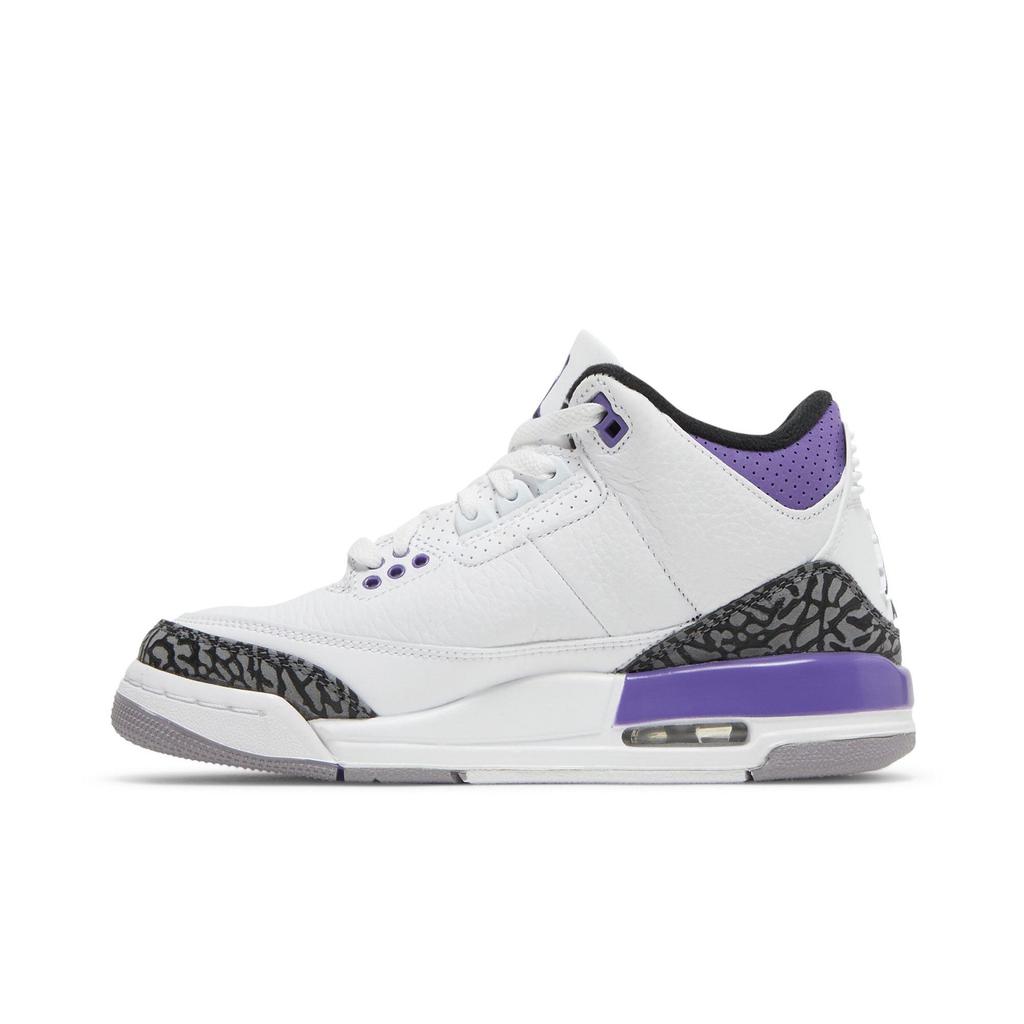Air Jordan 3 Retro Grade School 'Dark Iris' (Unisex) White / Black / Dark Iris / Cement Grey Kids' Basketball Shoes DM0967 105