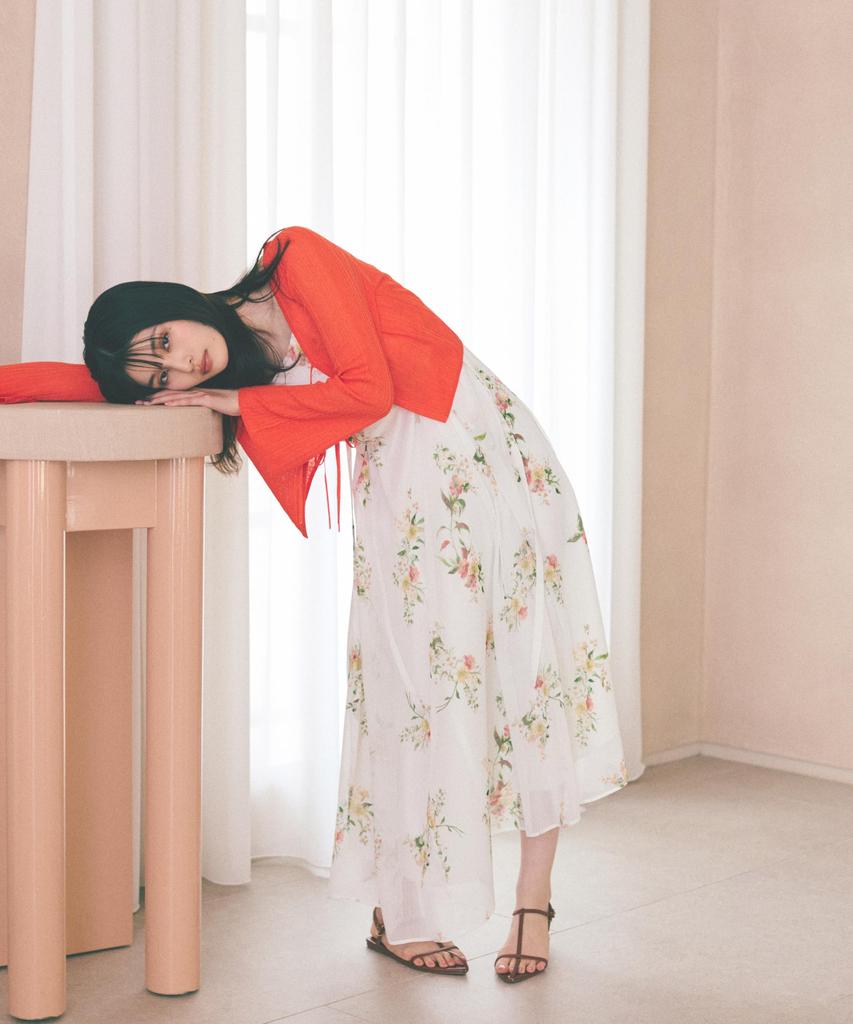 BODY Botanical Floral Camisole Dress x Coral Pink [PROPOTION DRESSING] [Pink / S]