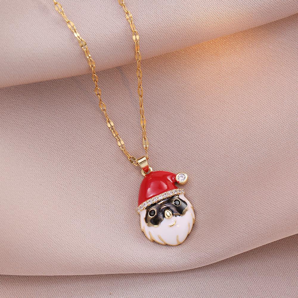 Christmas Tree Bell Pendant Necklace for Women 2024 Fashion Jewelry