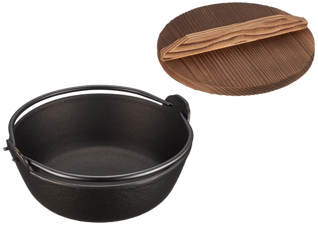 Iwachu Furusato Deep Black For Open Nanbu Ironware 21006 Pot, 16cm, Baked, Fire,