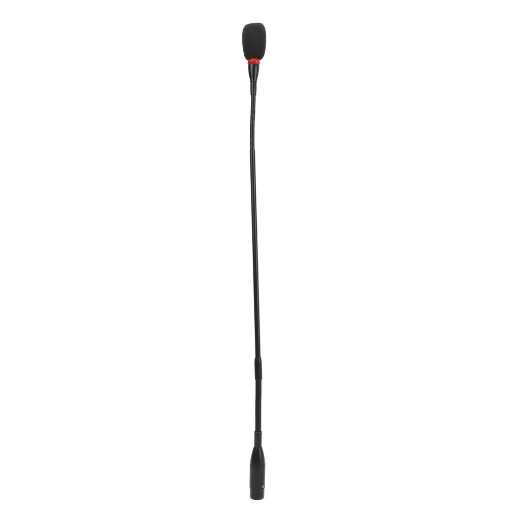 Gooseneck Microphone 23.2in Condenser 3 Pin Straight Plug Flexible with Indicator Windproof Cotton Aluminium Alloy