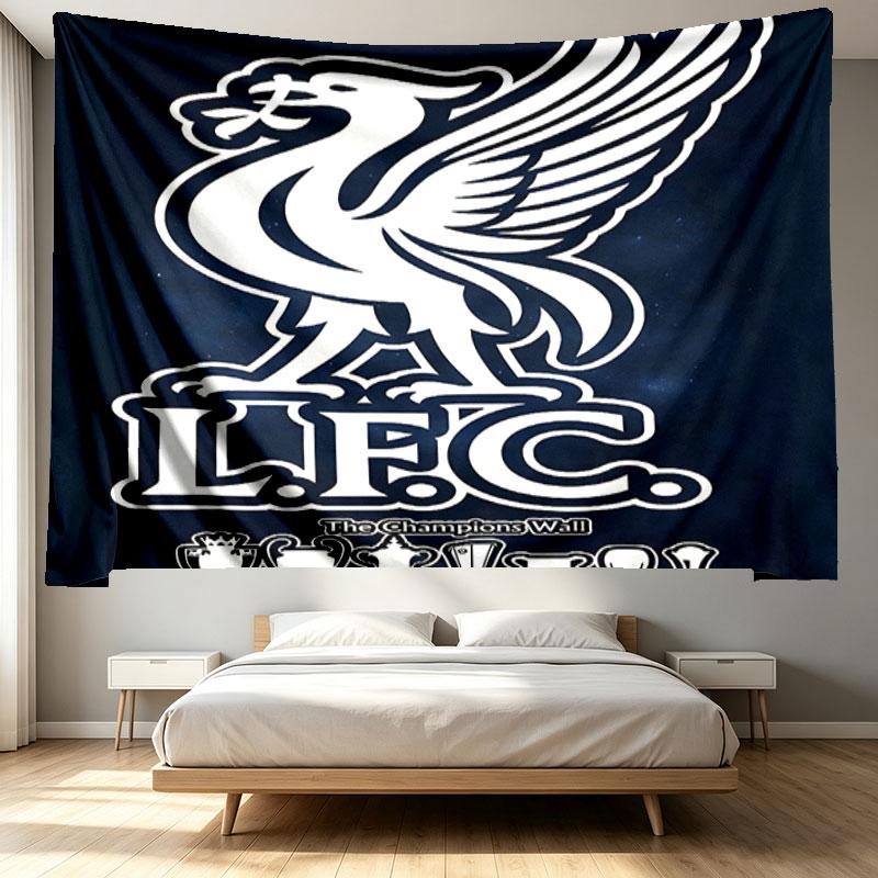 Liverpool F.C Print Tapestry - Portable Wall Decor Cloth, for Home, Dorm, Travel, Bedroom, Living Room - Ideal Birthday Housewarming Gift