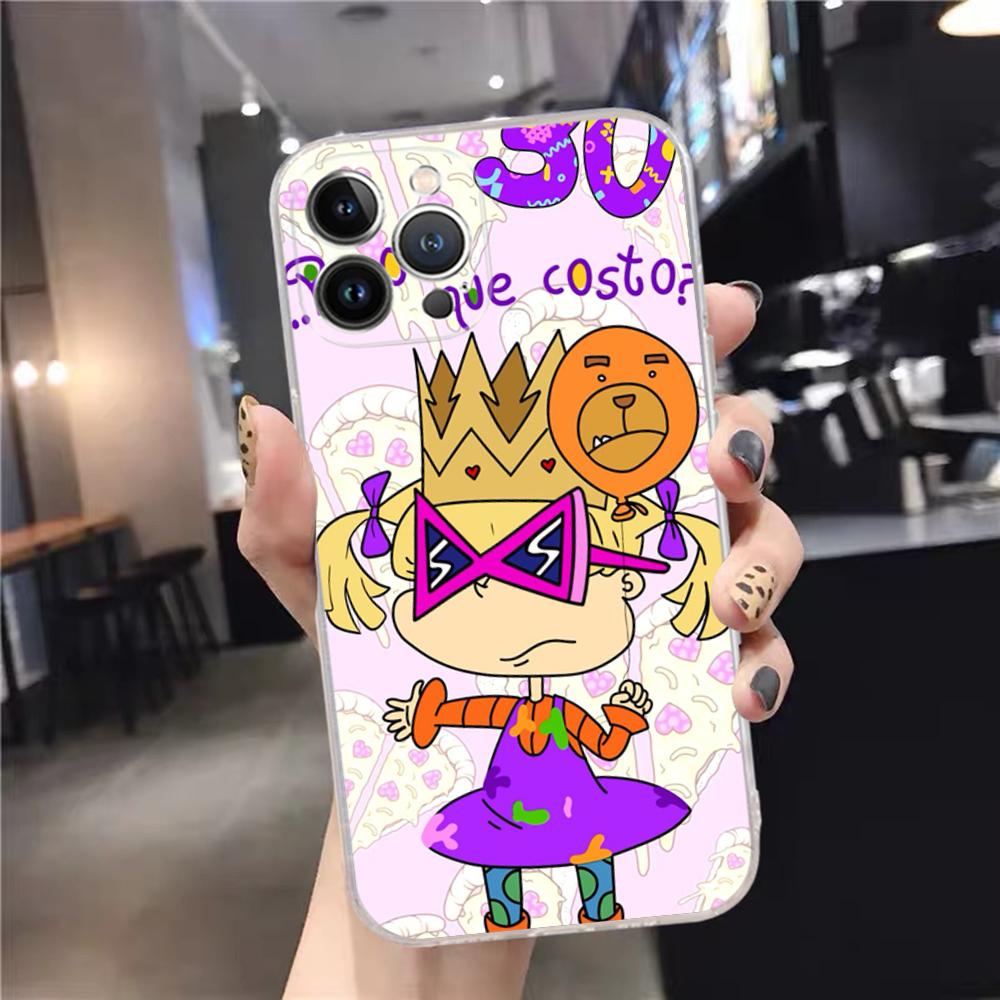 Мультяшный Забавный R-Rugrats Чехол для Телефона Силиконовый Мягкий Для Iphone 16 15 14 13 12 11 Pro Mini XS MAX Plus X Чехол