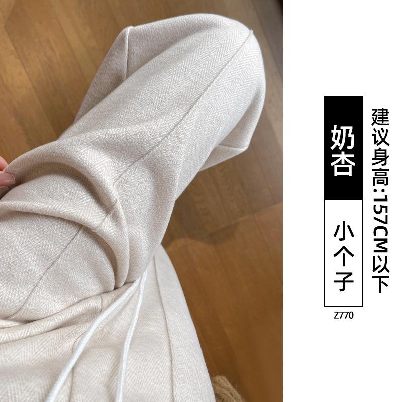 Текстурированные шерстяные брюки широкого кроя женские новые осенне-зимние бархатные повседневные узкие прямые брюки из маленькой шерсти