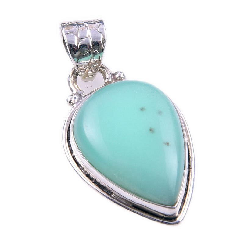 Natural Chrysoprase 925 Solid Sterling Silver Gift Jewelry Pendant 1.25'' p2W38