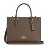 Сумка-тоут Maggie 25 с логотипом бренда, на молнии, из коровьей кожи, сумка-шоппер, сумка через плечо, средний размер, женская, темно-коричневая