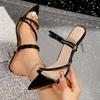 2025 Summer New Large Size High-heeled Sandals European and American Pointed Breathable Fashion Sandals Women's Size 43 Foreign Trade Shoes