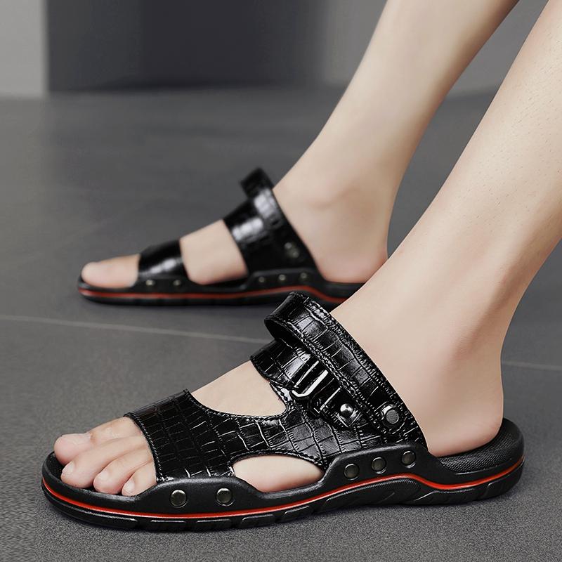 2024 Брендовые летние новые мужские трендовые сандалии для пляжа, отдыха на природе, большие размеры, спортивные мужские сандалии, летняя обувь для ходьбы 38-48