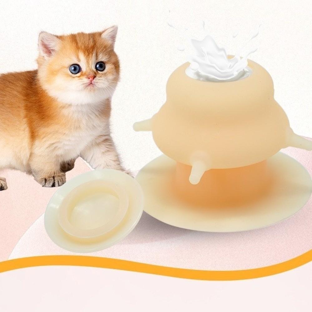Cat Food Dispenser Kitten Nipple Feeder Nipple Suction Cup Base Pet Food Storage Puppy Milk Feeder 230ml Pet Bowl Bionic Nipple