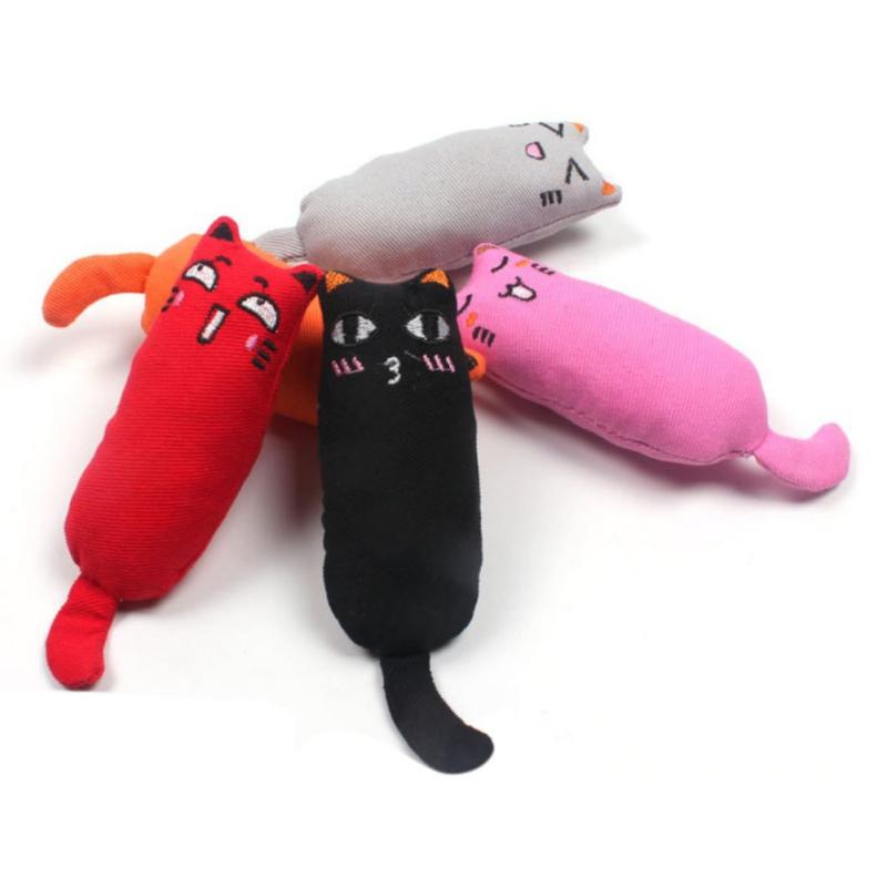 Игрушки для укусов домашних животных Милые игрушки с кошачьей мятой для котят, скрежещущих зубами, плюшевые игрушки для кошек, интерактивные, забавные, для кошек, жевательные аксессуары для домашних животных