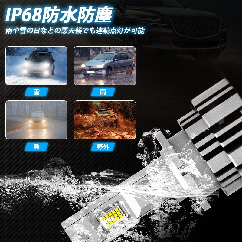 D Headlight, Hi/Lo Switch, Compatible with Vehicle Inspection, LED Bulb, Set of 2, 6000K